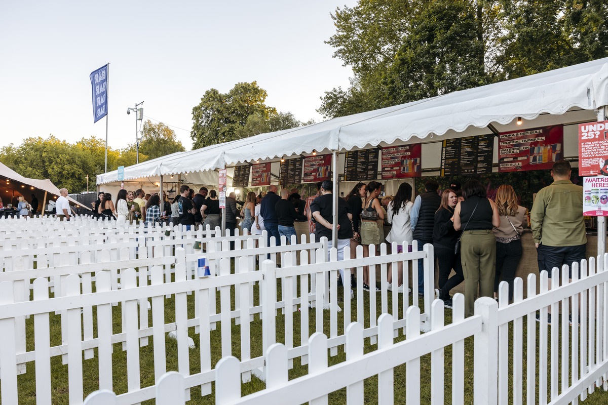 Festival bar with menu boards